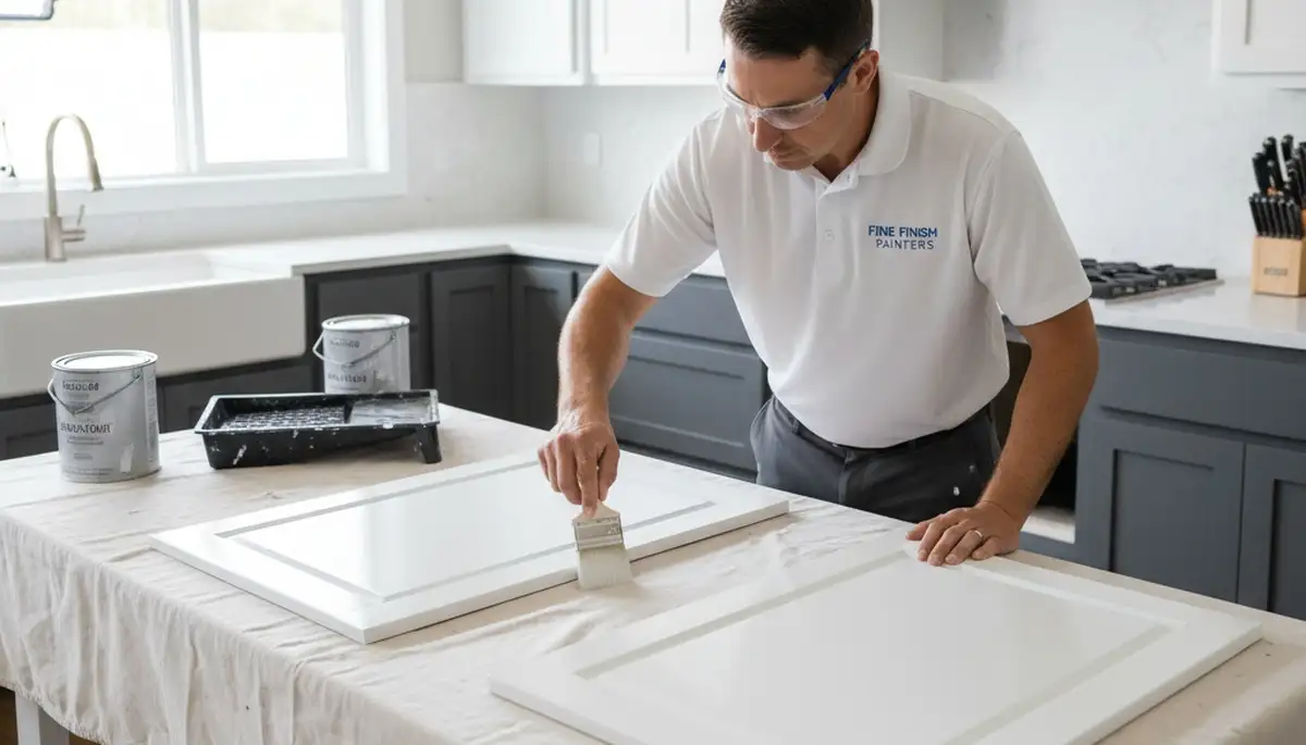 Professional cabinet painting in Burlington VT kitchen with durable refinishing by local experts