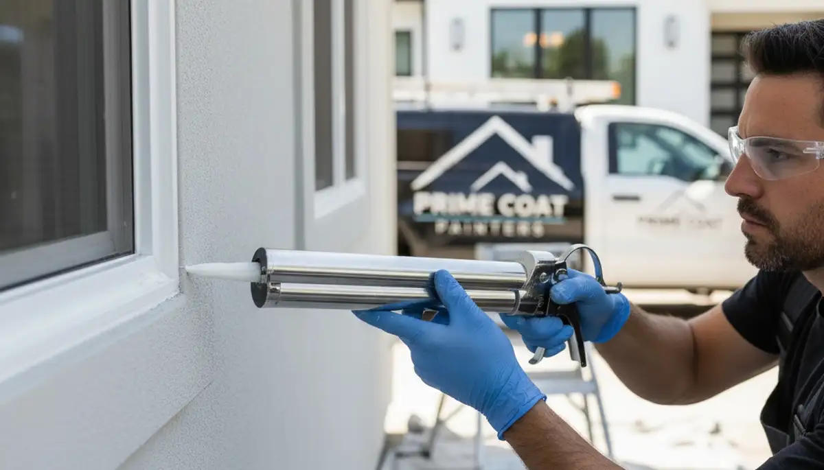 Professional exterior caulking and sealing on Burlington VT home for weatherproof protection