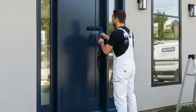 Professional door painting in Burlington VT by expert house painters using durable weatherproof finishes