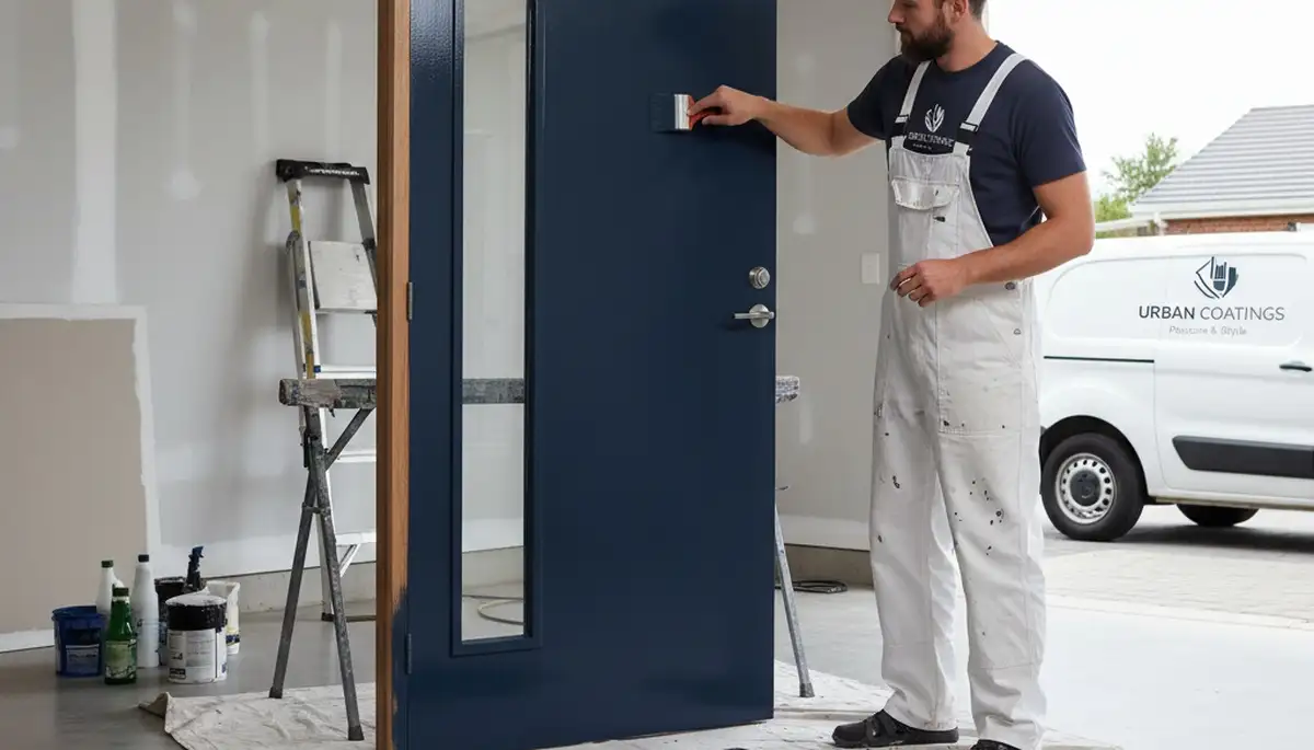 Professional door painting in Burlington VT by expert house painters using durable weatherproof finishes