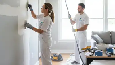 Professional drywall repair and wall restoration in Burlington, VT home by expert painters