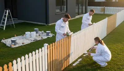 Professional fence painting in Burlington, VT with durable weatherproof exterior coatings
