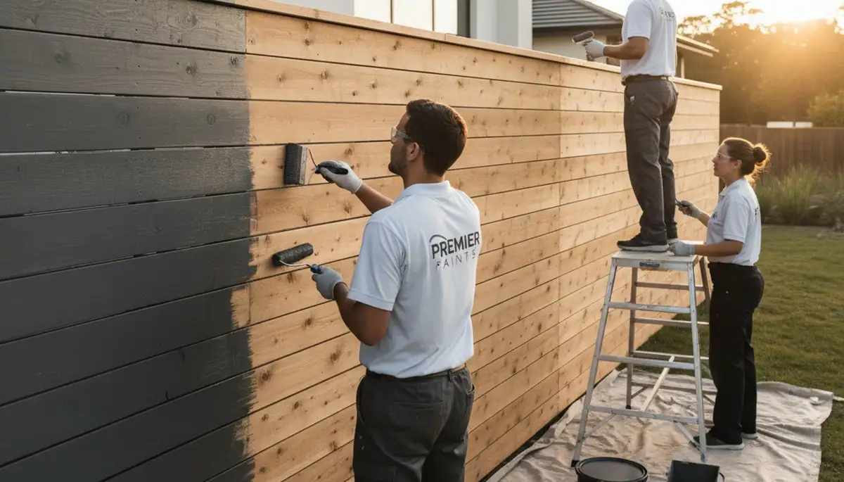 Professional fence painting in Burlington, VT by expert local painters using durable weatherproof coatings