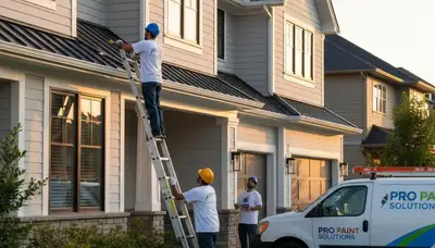 Professional gutter painting on a Burlington VT home for moisture protection and curb appeal