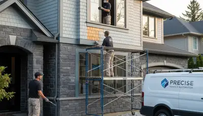 Wood rot repair and exterior painting on Burlington VT home protected from moisture and freeze-thaw damage